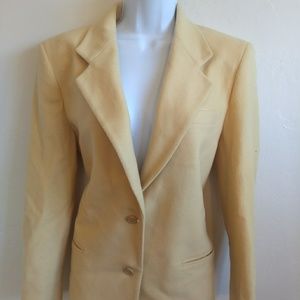 Vintage LL Bean Yellow Blazer Sz 4 Cashmere Blend